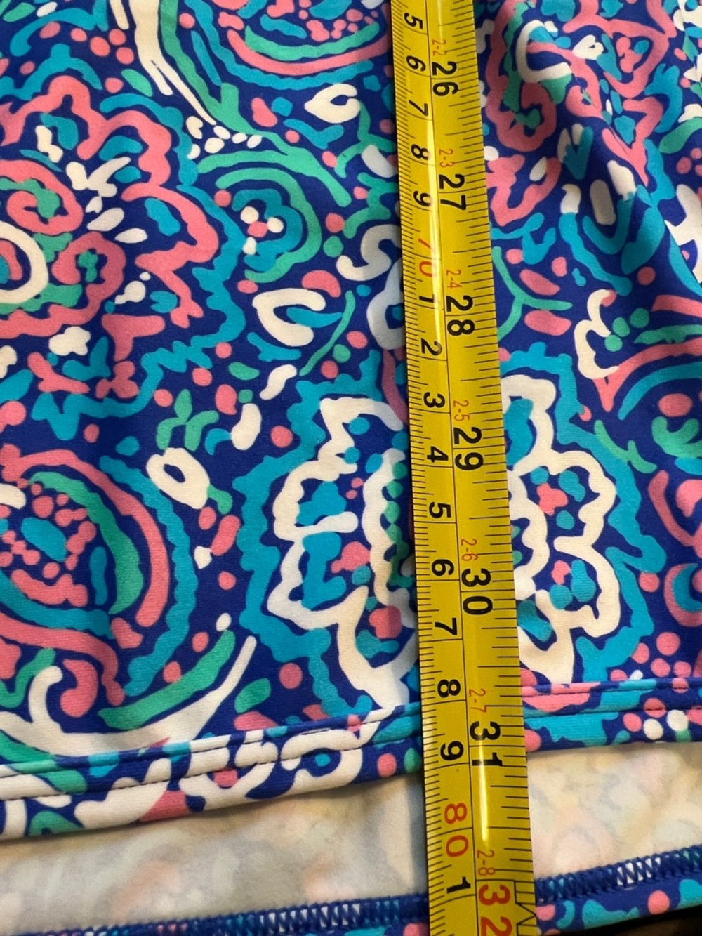 Coolibar Bright Blue and Pink Paisley Swim Cover-Up Dress SPF - Picture 9 of 10